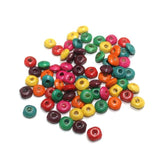 Wooden Donut Multicolor Beads 6mm, 500 Pcs