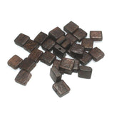 100 Pcs Wooden Beads Brown Square 10mm