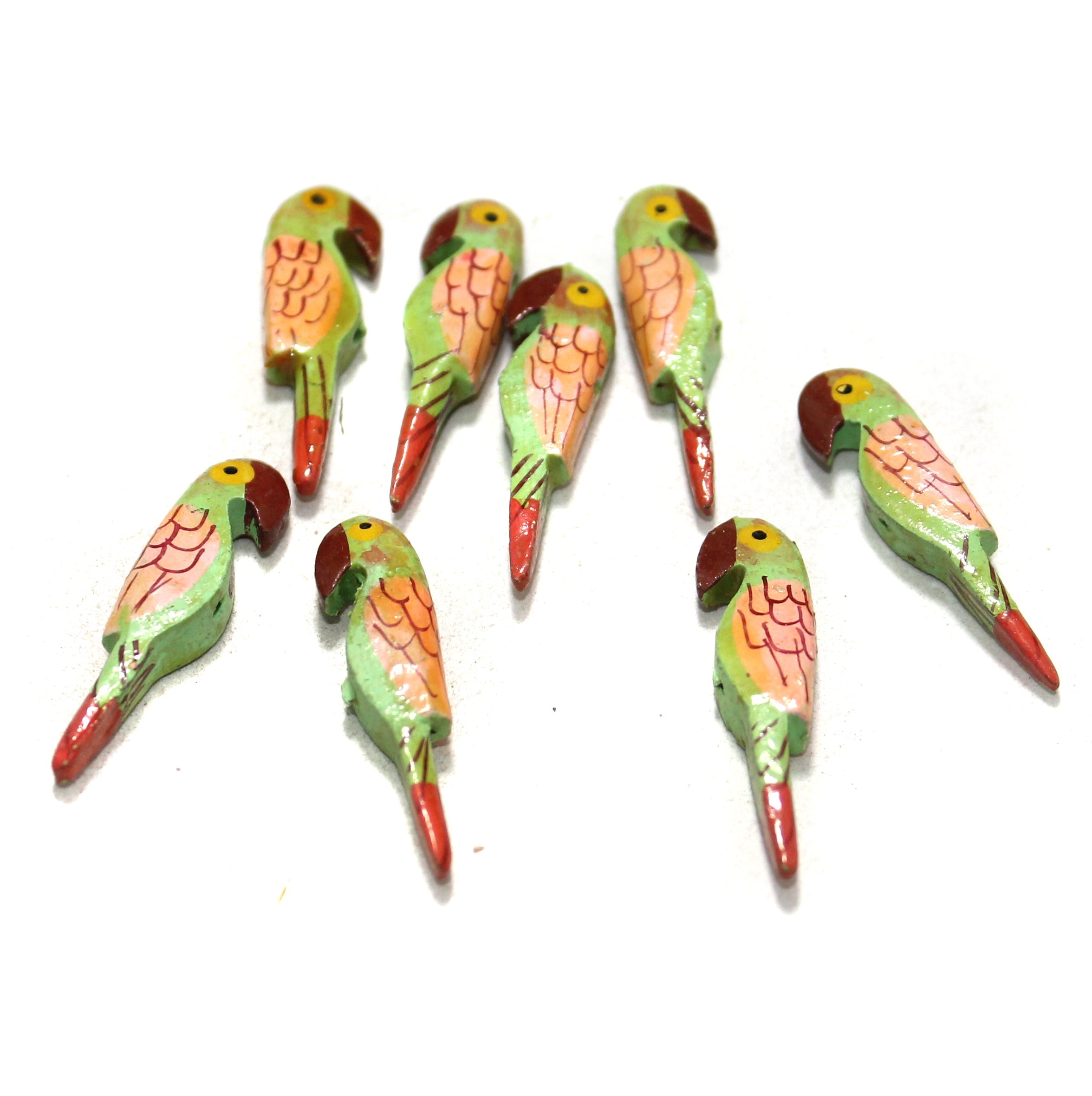 50 Pcs Parrots Wooden Beads, Size 1.5 Inches