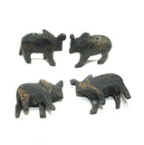 50 Pcs Elephant Antique Wooden Beads, Size 1 Inches