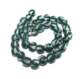 35+ Hand Printed Wooden Round Beads White And Green 12mm