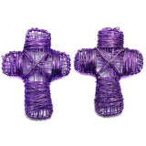 2 Wire Mesh Cross Beads Violet 55x38mm