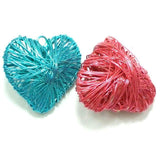2 Wire Mesh Heart Beads Assorted 40x42mm
