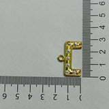 20 Pcs, 0.75 Inch Golden Rhinestone Pendant
