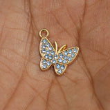 15x13mm Butterfly Ad Stone Charms