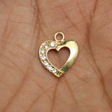 15mm Heart Ad Stone Charms