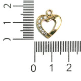 15mm Heart Ad Stone Charms