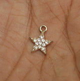 12mm Star Ad Stone Golden Charms