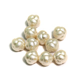 20 Pcs, 13x12mm Off White Pearl Coated Acrylic Beads