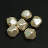 20 Pcs, 17x19mm Off White Pearl Coated Acrylic Beads