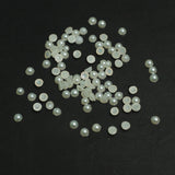 Off White Half Pearl Acrylic Beads