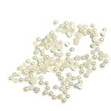 Off White Half Pearl Acrylic Beads