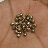 1350+ Pcs, 4x3mm Golden Faceted Oval Acrylic Beads