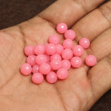 100 Pcs, 7mm Pink Round Faceted Acrylic Beads