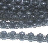 1 String 9X5mm Black Luster glass Bamboo beads