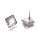 2 Pcs 304 Stainless Steel Earring Stud 13.5x13.5x2mm