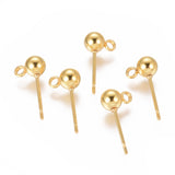 2 Pcs 304 Stainless Steel Micro Plated Gold Ear Stud Components 16x5mm