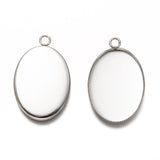 1.25 Inch 304 Stainless Steel  Oval Pendant Cabochon Settings