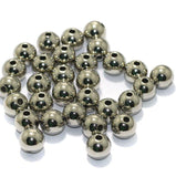 100 Pcs, 10mm Acrylic CCB Round Beads Silver