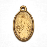 1 Inch Tibetan Style Pendant Cabochon Settings Oval Two sides are the same Antique Golden