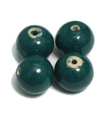 10 Pcs, 22mm Green Ceramic Round Beads