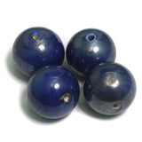 10 Pcs, 24mm Blue Ceramic Round Beads