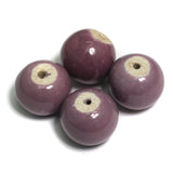 10 Pcs, 24mm Purple Ceramic Round Beads
