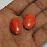 10 Pcs, 20x16mm Red Ceramic Oval Beads