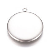 1 Inch 304 Stainless Steel Pendant Flat Round Cabochon Settings