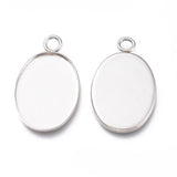 0.75 Inch 304 Stainless Steel Pendant Oval Cabochons Settings