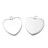 1.25 Inch 304 Stainless Steel Heart Pendant Cabochons Settings