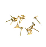 25 Pairs, 5mm Golden Earring Posts Flat Pad Blank Tray Stud