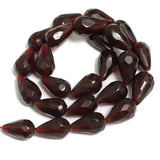 24+Pcs, 17x11mm Maroon Glass Faceted Crystal Drop Beads
