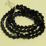 100+Pcs, 7x6mm Black Glass Faceted Crystal Cone Beads