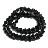 100+Pcs, 7x6mm Black Glass Faceted Crystal Cone Beads