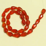 25+Pcs, 16x8mm Glass Faceted Crystal Drop Beads