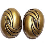 10 Acrylic Oval Beads Golden Finish 34x24mm