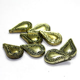 100+ Acrylic Flat Drop Beads Golden 24x15mm