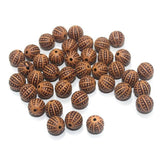 100 Gm Acrylic Wooden Finish Round Beads Brown 8 mm