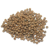 100 Gm Acrylic Wooden Finish Round Beads Brown 3 mm