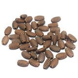 100 Gm Acrylic Wooden Finish  Oval Beads Brown 9x6 mm