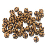 100 Gm Acrylic Wooden Finish Round Beads Brown 6 mm