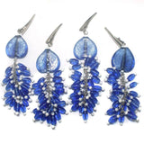 4 Pcs Fancy Blue Glass Beads Table Cover Holder (1 Set)