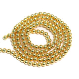 1 String, 4mm Acrylic Golden Japanese Pearls Beads