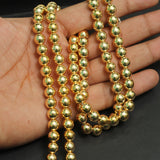 1 String, 8mm Acrylic Golden Japanese Pearls Beads