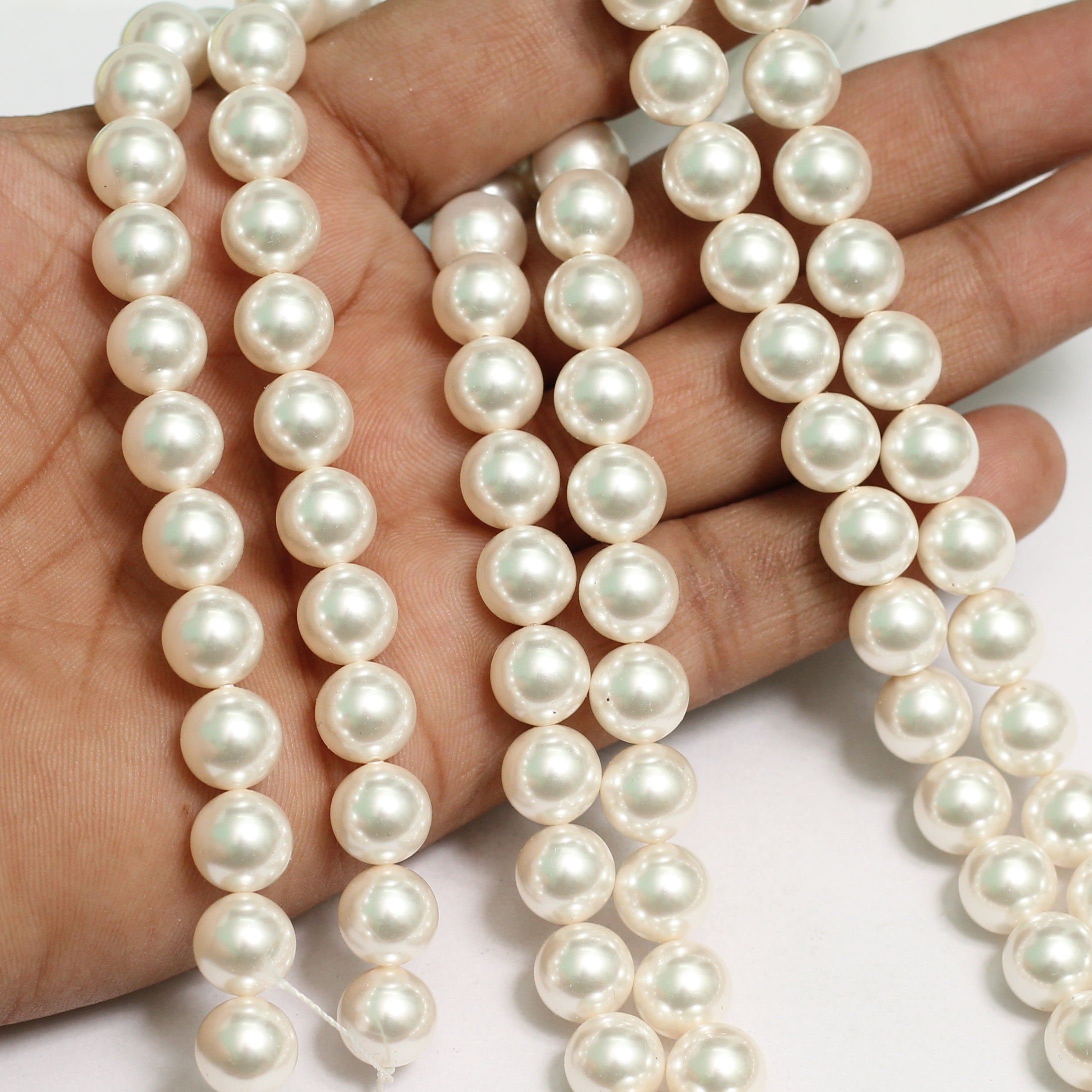 4 Pcs,10mm White Swarovski Pearls Beads – beadsnfashion