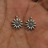 12mm Flower German Silver Charms