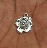 18mm Flower German Silver Charms