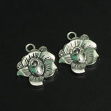 18mm Flower German Silver Charms