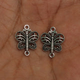 17x13mm Butterfly German Silver Connector Charms